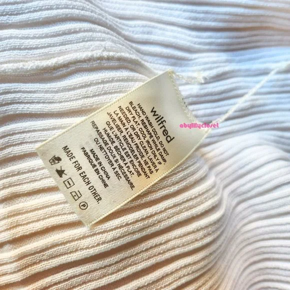 Aritzia Wilfred Knit Slit Skirt White XS - Picture 11 of 12